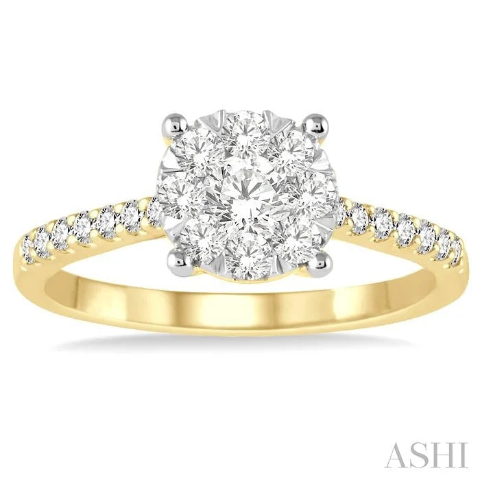 Round Shape Lovebright Diamond Engagement Ring