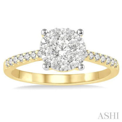 Round Shape Lovebright Diamond Engagement Ring