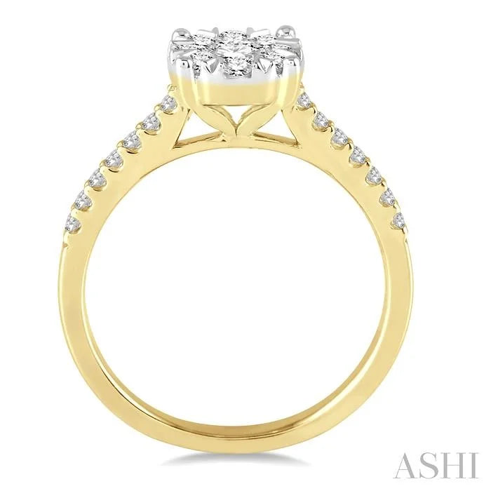 Round Shape Lovebright Diamond Engagement Ring
