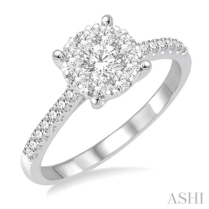 Round Shape Lovebright Diamond Engagement Ring