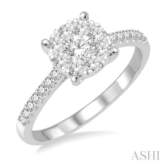 Round Shape Lovebright Diamond Engagement Ring