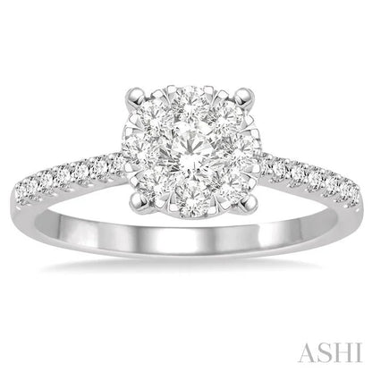 Round Shape Lovebright Diamond Engagement Ring