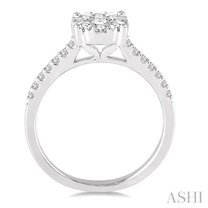 Round Shape Lovebright Diamond Engagement Ring
