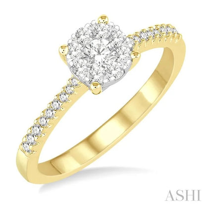 Round Shape Lovebright Diamond Engagement Ring