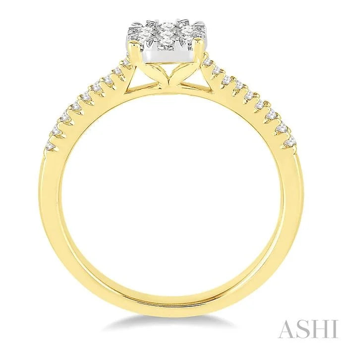 Round Shape Lovebright Diamond Engagement Ring