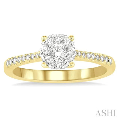 Round Shape Lovebright Diamond Engagement Ring