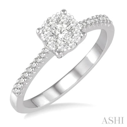 Round Shape Lovebright Diamond Engagement Ring