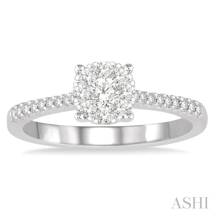 Round Shape Lovebright Diamond Engagement Ring