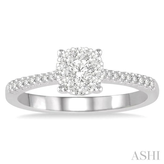 Round Shape Lovebright Diamond Engagement Ring