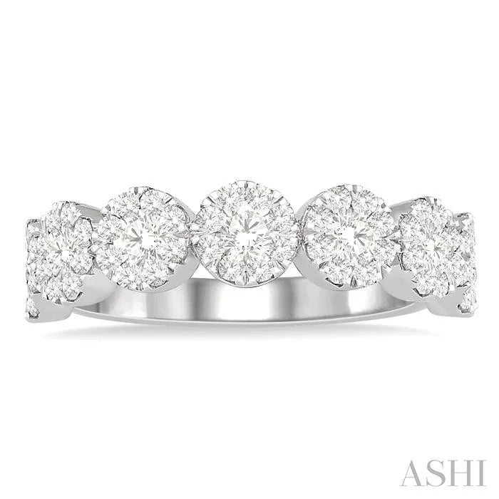 Round Shape 7 Stone Lovebright Essential Diamond Wedding Band