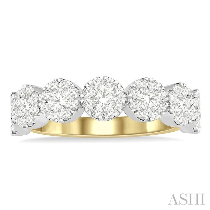 Round Shape 7 Stone Lovebright Essential Diamond Wedding Band