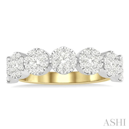 Round Shape 7 Stone Lovebright Essential Diamond Wedding Band