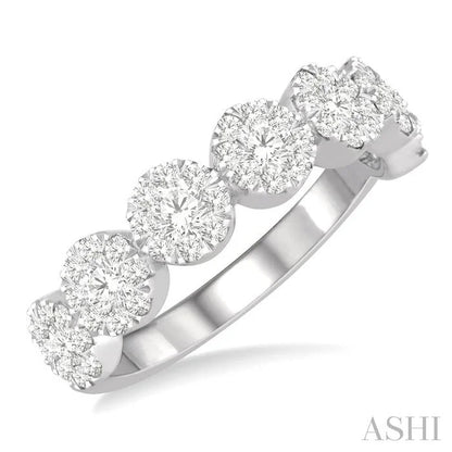 Round Shape 7 Stone Lovebright Essential Diamond Wedding Band