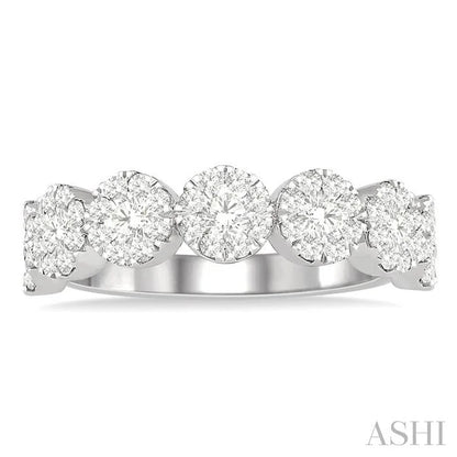 Round Shape 7 Stone Lovebright Essential Diamond Wedding Band