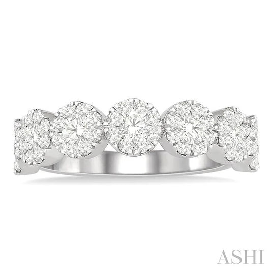 Round Shape 7 Stone Lovebright Essential Diamond Wedding Band
