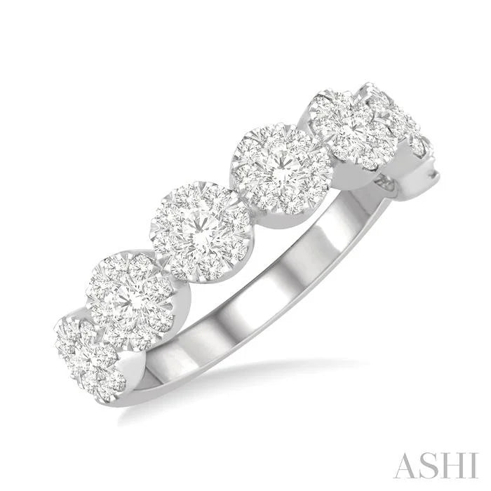 Round Shape 7 Stone Lovebright Essential Diamond Wedding Band