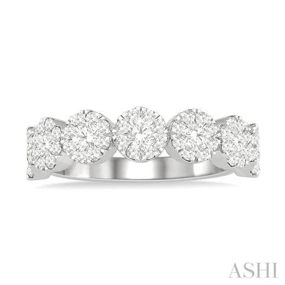 Round Shape 7 Stone Lovebright Essential Diamond Wedding Band