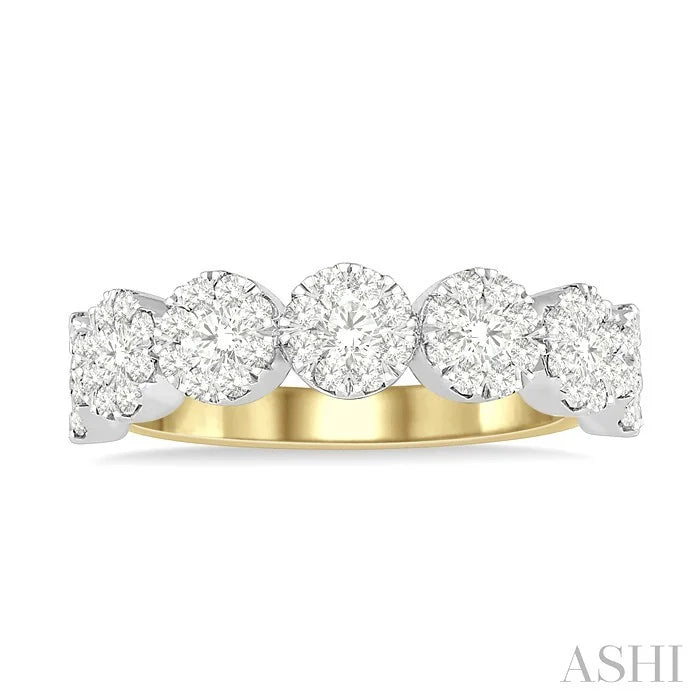 Round Shape 7 Stone Lovebright Essential Diamond Wedding Band