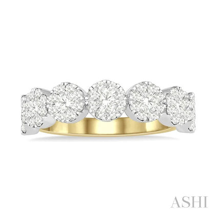 Round Shape 7 Stone Lovebright Essential Diamond Wedding Band