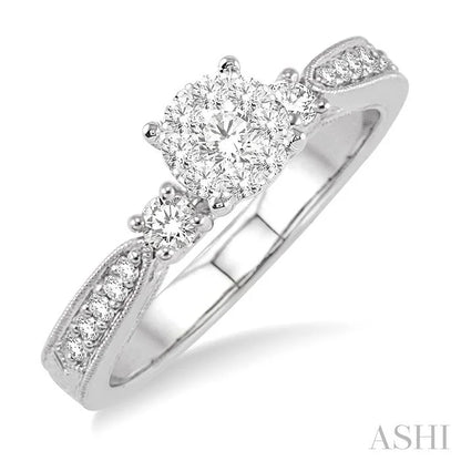 Round Shape Lovebright Diamond Engagement Ring