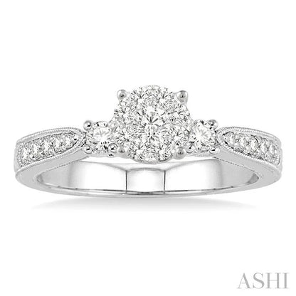 Round Shape Lovebright Diamond Engagement Ring
