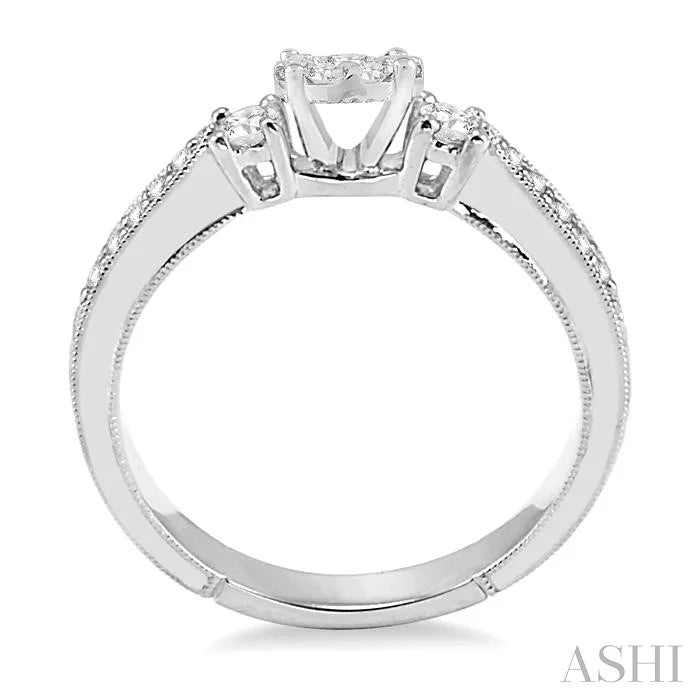 Round Shape Lovebright Diamond Engagement Ring