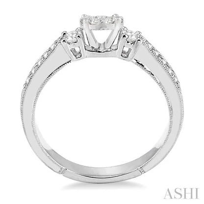 Round Shape Lovebright Diamond Engagement Ring