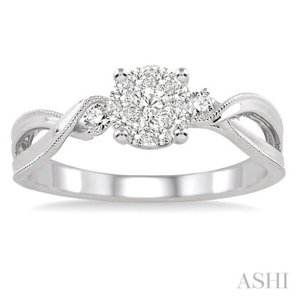 Round Shape Lovebright Diamond Engagement Ring