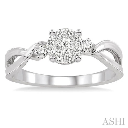 Round Shape Lovebright Diamond Engagement Ring