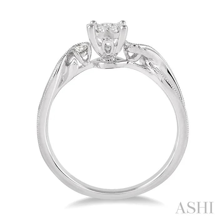 Round Shape Lovebright Diamond Engagement Ring