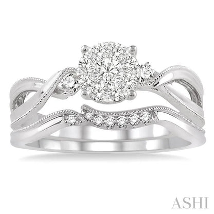 Round Shape Lovebright Diamond Wedding Set