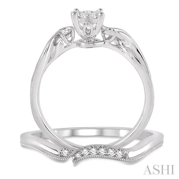 Round Shape Lovebright Diamond Wedding Set