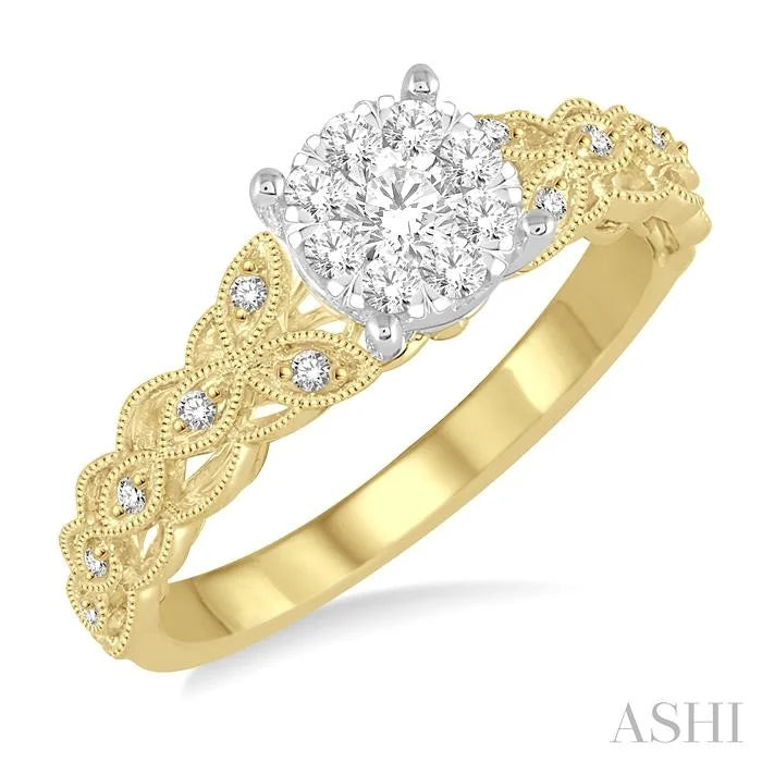 Round Shape Lovebright Diamond Engagement Ring