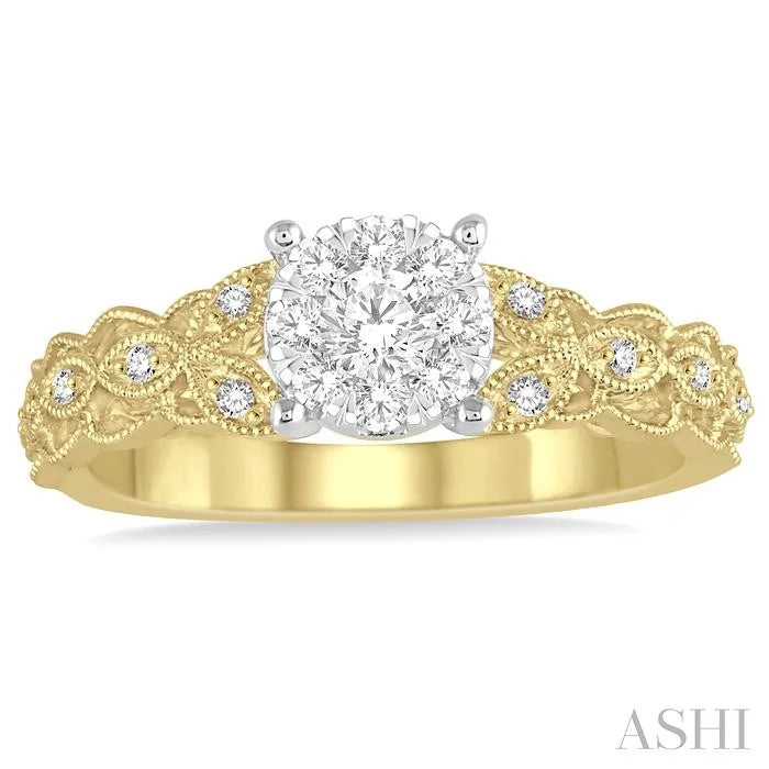 Round Shape Lovebright Diamond Engagement Ring