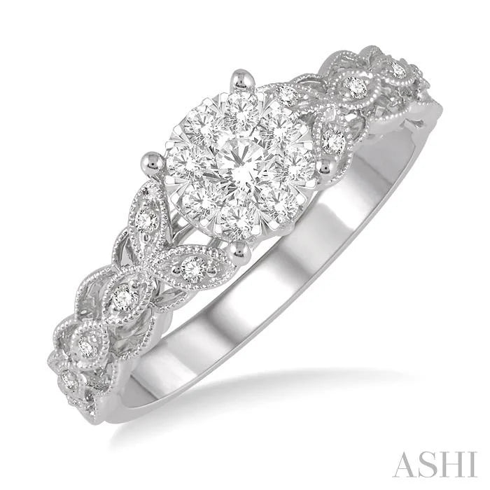 Round Shape Lovebright Diamond Engagement Ring
