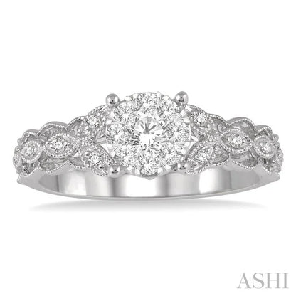 Round Shape Lovebright Diamond Engagement Ring
