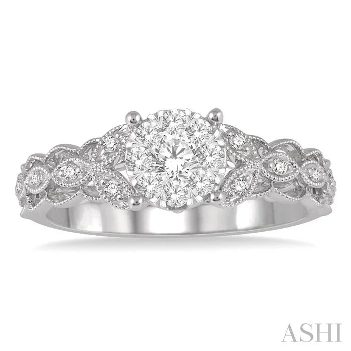 Round Shape Lovebright Diamond Engagement Ring