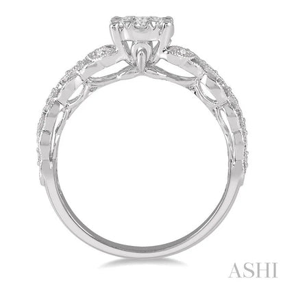 Round Shape Lovebright Diamond Engagement Ring