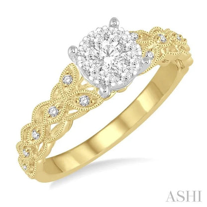 Round Shape Lovebright Diamond Engagement Ring