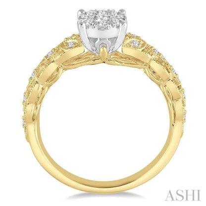 Round Shape Lovebright Diamond Engagement Ring