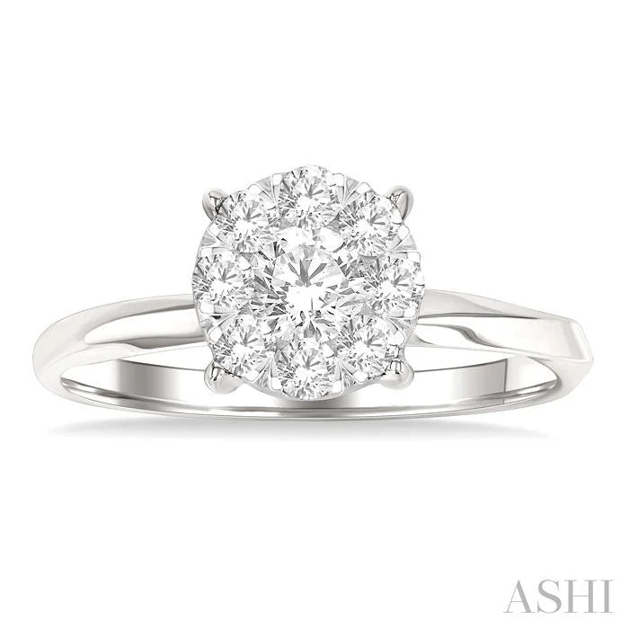 Round Shape Lovebright Diamond Engagement Ring