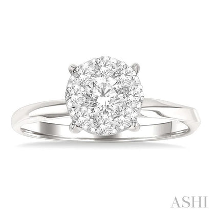 Round Shape Lovebright Diamond Engagement Ring