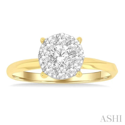 Round Shape Lovebright Diamond Engagement Ring