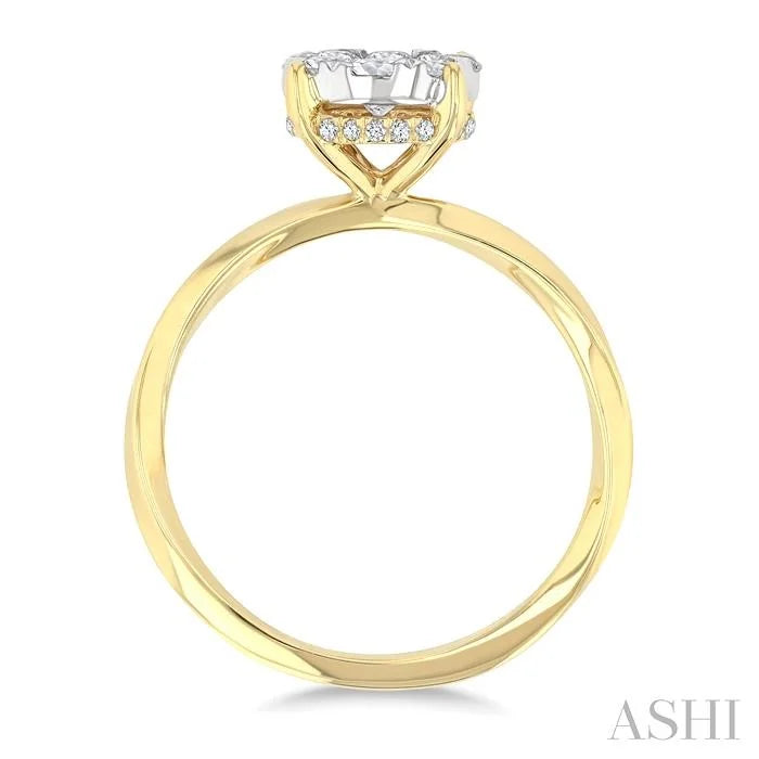 Round Shape Lovebright Diamond Engagement Ring