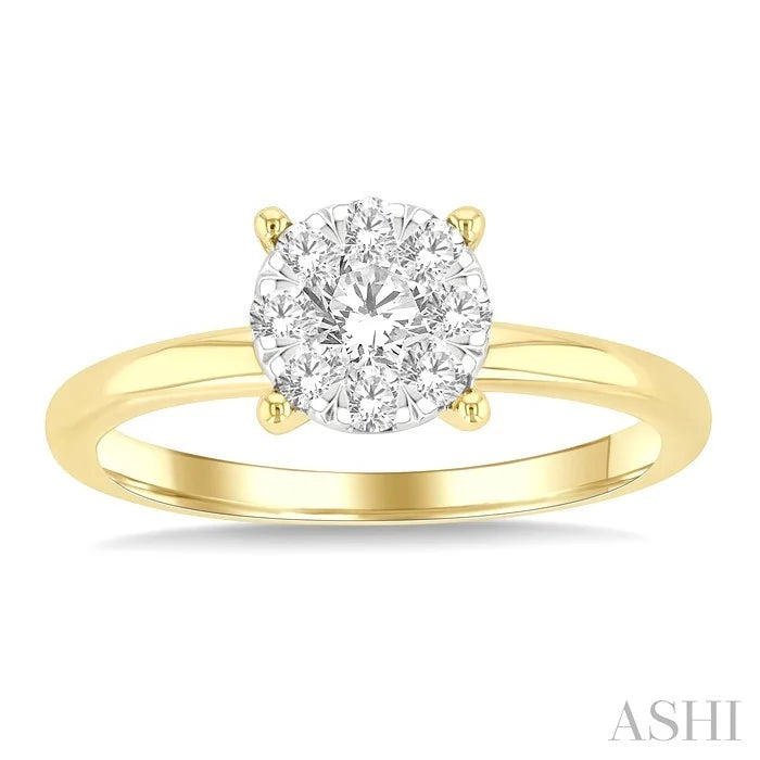 Round Shape Lovebright Diamond Engagement Ring