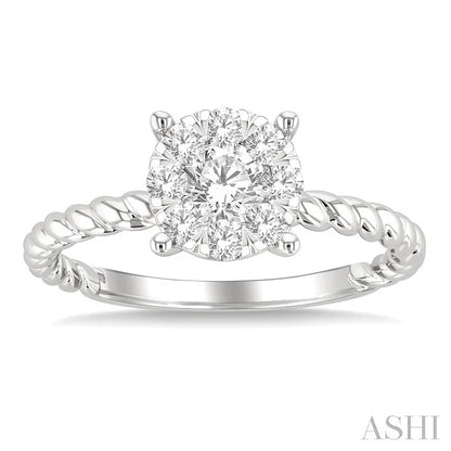 Round Shape Lovebright Diamond Engagement Ring