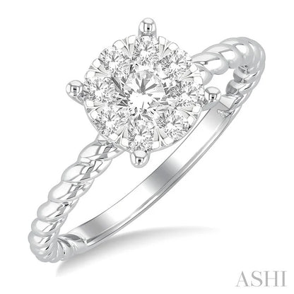 Round Shape Lovebright Diamond Engagement Ring