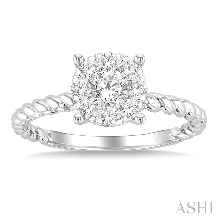 Round Shape Lovebright Diamond Engagement Ring