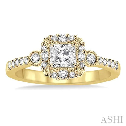 Princess Shape Semi-Mount Diamond Engagement Ring