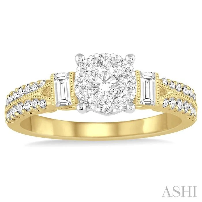 Round Shape Lovebright Diamond Engagement Ring